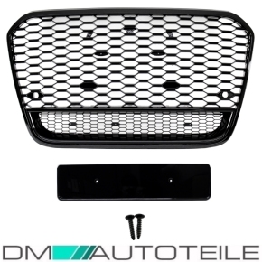 Sport Honeycomb Kidney Front Grille Black Gloss fits on Audi A6 4G C7 up 10-15 w/o RS6 S6