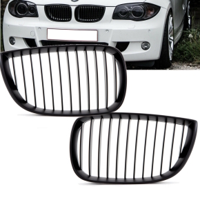 Set Performance Front Kidney Grille Black Matt fits on BMW 1 E81 E87 Year 04-07 