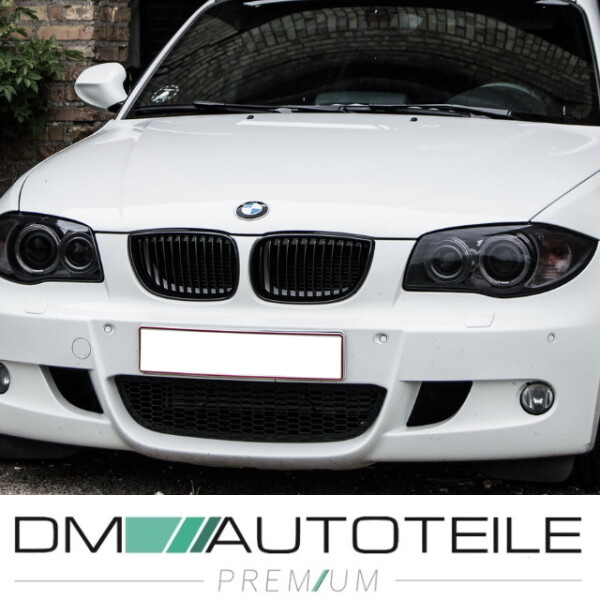EEN Paar Auto Front Nier Grill Gloss Mat Zwart Dubbele Slat Racing