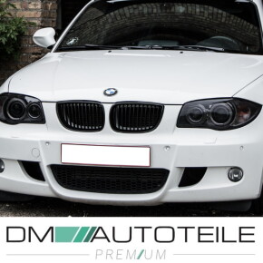 Performance Kühlergrill für BMW 1er E87 / E81 Vorfacelift mit M-Paket in Schwarz Glanz 