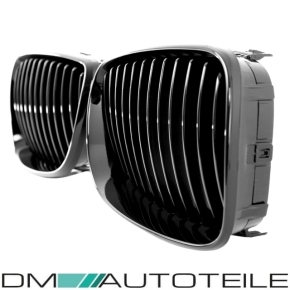 Set of Performance Kidney Front Grille Black Gloss fits BMW 1-Series E81 E82 E88 E87 FACELIFT up 2007>