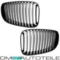 Set of Performance Kidney Front Grille Black Gloss fits BMW 
