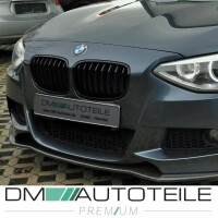 Set Dual Slat Kidney Front Grille Black Gloss fits BMW 1-ser