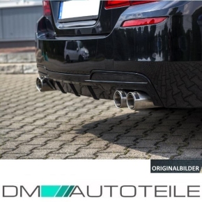 Sport-Performance Heck-Diffusor / Ansatz 4-Rohr oder 2-Rohr Oval / Eckig für BMW F10 / F11 M550 mit M-Paket in Schwarz Matt