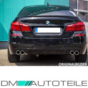Sport-Performance Heck-Diffusor / Ansatz 4-Rohr oder 2-Rohr Oval / Eckig für BMW F10 / F11 M550 mit M-Paket in Schwarz Matt