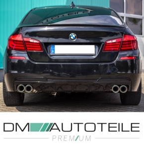 Sport-Performance Heck-Diffusor / Ansatz 4-Rohr oder 2-Rohr Oval / Eckig für BMW F10 / F11 M550 mit M-Paket in Schwarz Matt