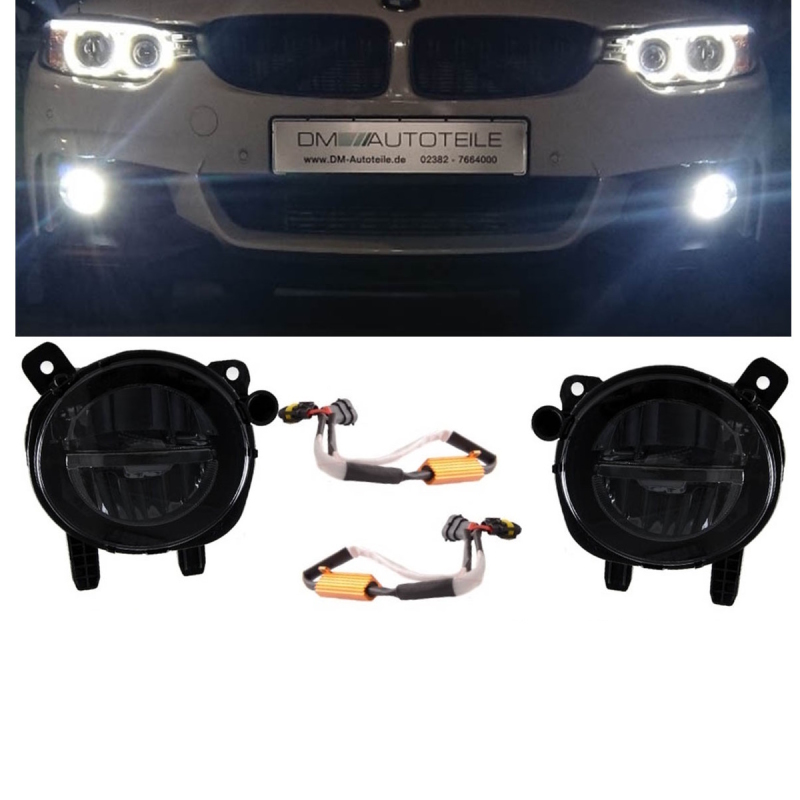 Set LED Nebelscheinwerfer Smoke Schwarz passt für BMW 1er F20 F21 LCI 3er  F30 F31 4er