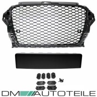 Set Honeycomb Black Gloss Front Grille Kidney+Fog Lights Cov