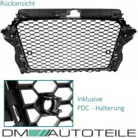 Set Honeycomb Black Gloss Front Grille Kidney+Fog Lights Cov