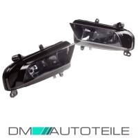 Set H8 Halogen Fog Lights Lamps Black Smoke fits on A4 B8 Fa