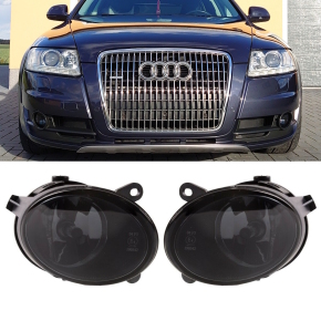 Set H7 Fog Lights Lamps Smoke Black fits Audi A6 4F C6 all Models standard Bumper 2004-2008