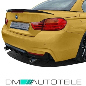 Sport Rear Trunk Spoiler Lip Black Matt +3M fits on BMW 4 F33 Convertible w/o M4