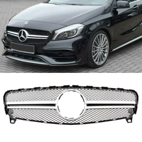 Kühlergrill Silber passt für Mercedes A-Klasse...