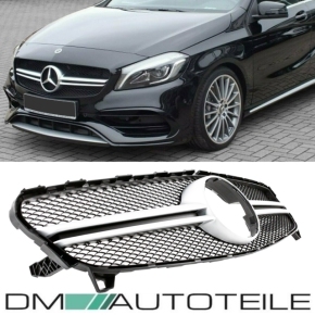 Kühlergrill Silber passt für Mercedes A-Klasse W176 Mopf ab 15-19 nicht A45 AMG