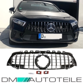 Kidney Front Grille Black Chrome  fits on Mercedes A-Class W177 for PDC  w/o Camera to Sport-Panamericana GT 