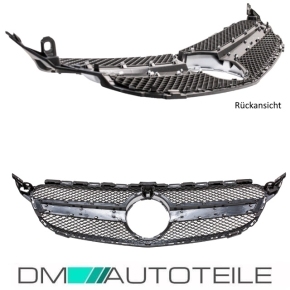 Wabendesign Kühlergrill Schwarz Silber passt für Mercedes W205 C-Klasse nicht C63 AMG +Kamera Bj 14-18