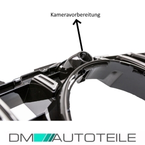 Kühlergrill Schwarz Chrom passt für Mercedes C-Klasse W205 14-18 + 360° Kamera auf Sport-Panamerica GT
