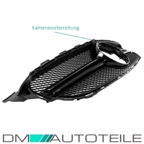 Facelift Kühlergrill Schwarz passt für Mercedes C-Klasse W205 S205 auch AMG Mopf ab 2018 +Kamera