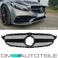 Facelift Kidney Front Grille Sport Black fits on Mercedes C-