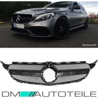 Facelift Kidney Front Grille Sport Black fits on Mercedes C-