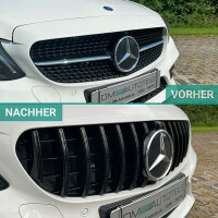  Kidney Front Grille Black fits Mercedes C-Class W205 +Camer