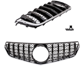 Front Grille Black Gloss fits on Mercedes E-Class Coupe Convertible A207 C207 up 2009-2013 to Sport-Panamericana GT 