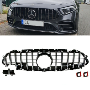 Front Kidney Grille Black Chrome fits on Mercedes CLS C257 also Kamera  to Sport-Panamericana GT 