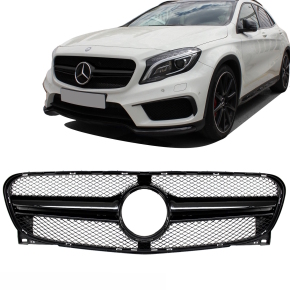 Sport Kidney Honeycomb Front Grille Black Gloss fits on Mercedes GLA X156 up 13-16 w/o AMG 45