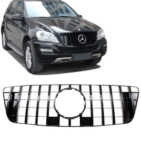 Kühlergrill Schwarz glanz passt für Mercedes ML W164 ab 09-11 Mopf Facelift auf Sport-Panamericana GT 