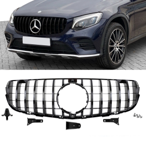 Kidney Front Grille Black Gloss fits on Mercedes GLC X253 up 2015 to Panamericana GT 