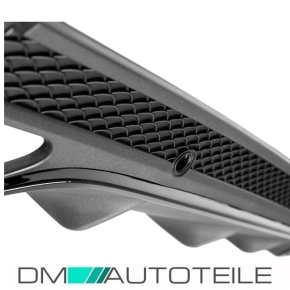 Diffusor Black +Set Pipes fits on Mercedes C-Class W205 Saloon 14-18 AMG Sport