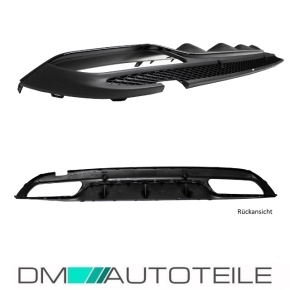 Diffusor Black +Set Pipes fits on Mercedes C-Class W205 Saloon 14-18 AMG Sport