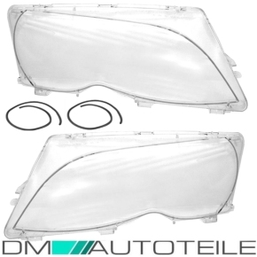 Scheinwerfer Glas SET + DICHTUNG + Montagematerial passt für BMW 3er E46 Limousine Touring