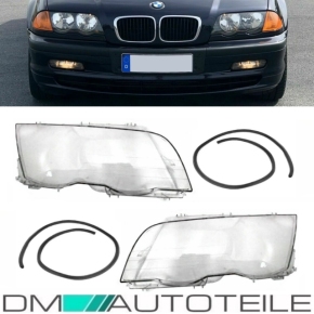 Scheinwerferglas SET + PVC Werkzeug passt für BMW E46 Limousine Touring Vorfacelift