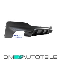 Rear Bumper Duplex Diffusor Black Matt fits on BMW 5-Series 