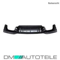 Rear Bumper Duplex Diffusor Black Matt fits on BMW 5-Series 