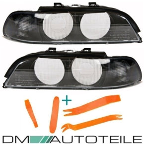 Scheinwerferglas SET Smoke + Werkzeug passt für BMW E39 Limousine Touring 95-00