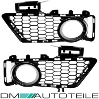 Set Shadow Line Black Gloss Front Grille Fogs Cover fits BMW