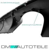 Sport Heckdiffusor hochglanz Schwarz + Silber passt für