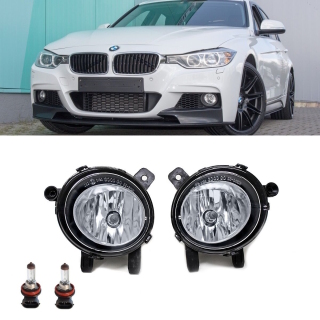 Set Fog Lights Chrome + H8 fits on BMW F30 F31 F20 F21 F32 F33 F36 also .-Sport