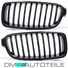 Set Performance Kidney Front Grille Black SHADOW LINE fits on ALL BMW F30 F31