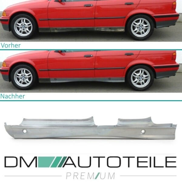 Tuning Seitenschweller Seitenschweller-Ansatz Für BMW 3er E36 – ABS Schwarz Glänzend, Von Carbonwerk Bmw E36 M Stoßstange Hinten