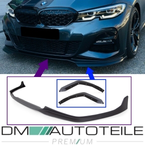 Sport-Performance Black Matt Front Spoiler+ Rear Diffusor + Side Blades fits BMW 3-Series G20 G21 M-Sport