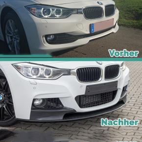Performance Frontspoiler / Frontlippe für BMW 3er F30 / F31 mit M-Paket in Schwarz Matt mit ABE