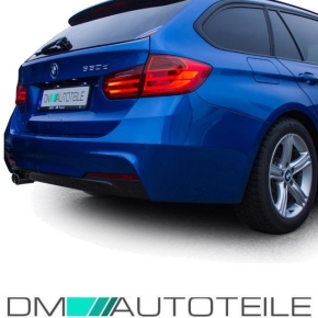 Sport Heck-Diffusor / Ansatz 2-Rohr Links für BMW 3er F30 / F31 mit M-Paket in Schwarz Matt