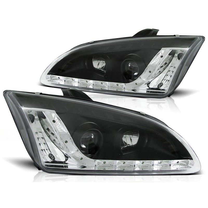 Scheinwerfer Tagfahrlicht Design LED schwarz passt für Ford Focus 2 ab 04-08