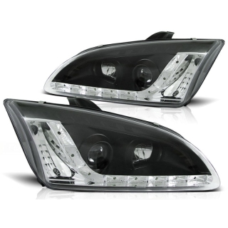 Scheinwerfer Tagfahrlicht Design LED schwarz passt für Ford Focus 2 ab 04-08