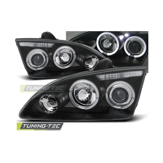 Scheinwerfer Angel Eyes LED chrom passt für Ford Focus 2 ab 2004 - 2008