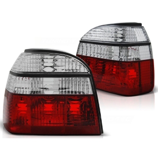 Set Design Rückleuchten Halogen passt für VW Golf 3 Baujahr 1991-1997 Rot Klar