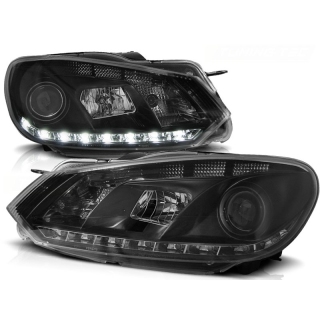 Scheinwerfer Tagfahrlicht LED schwarz passt für VW Golf 6 ab 2008 - 2012